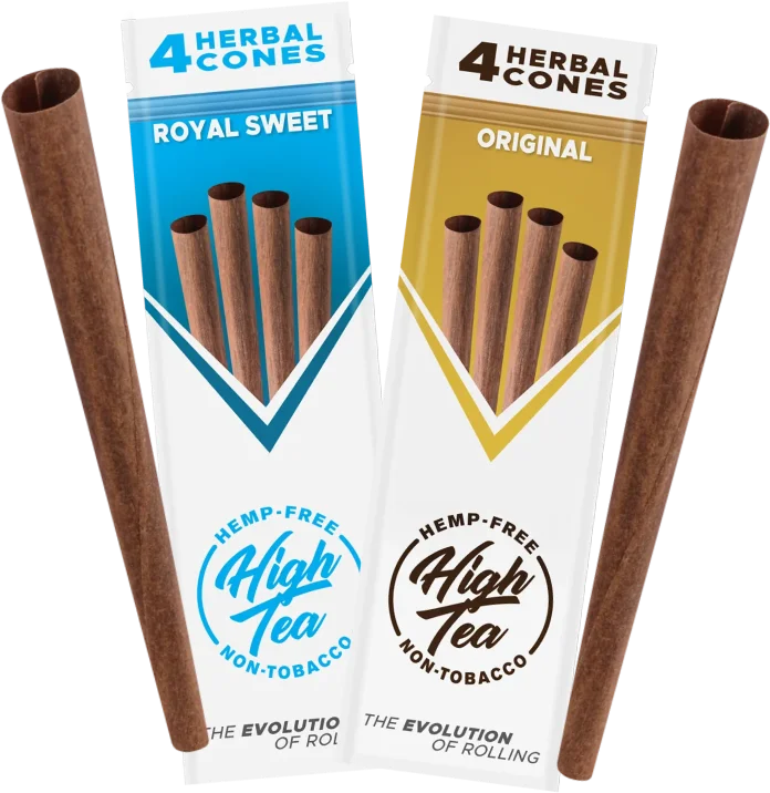 HIgh Tea Herbal Cones packs and sticks